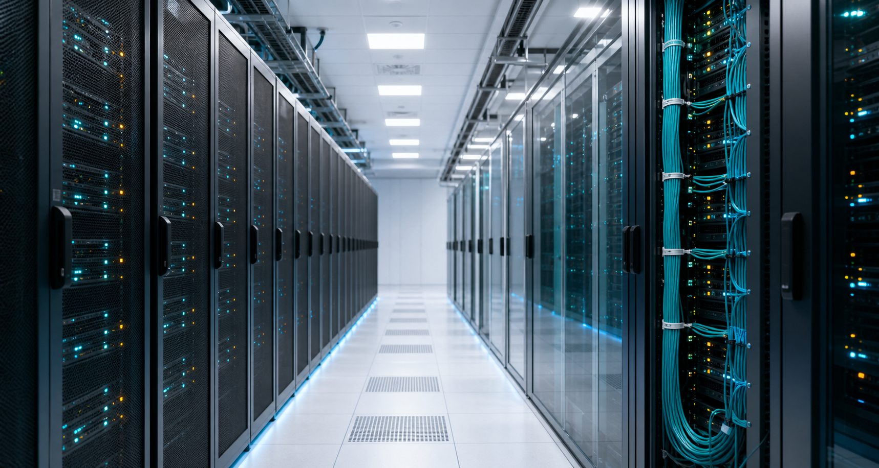 Modern server racks used for Aryan Global LLC hosting and VPS infrastructure